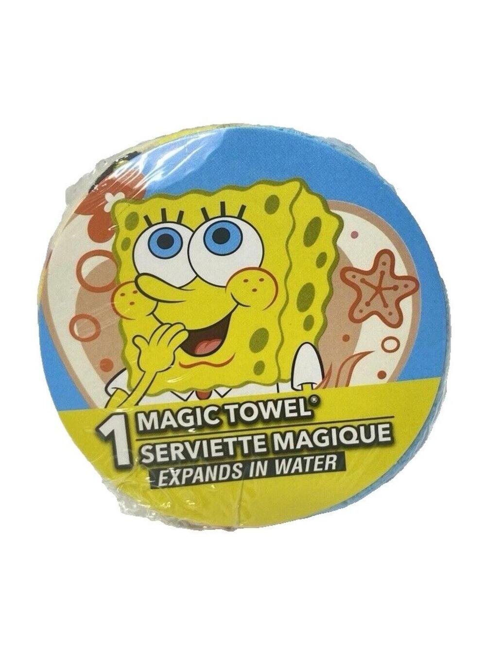 Spongebob Squarepants 1pc Magic Towel Expands In Water Brand New
